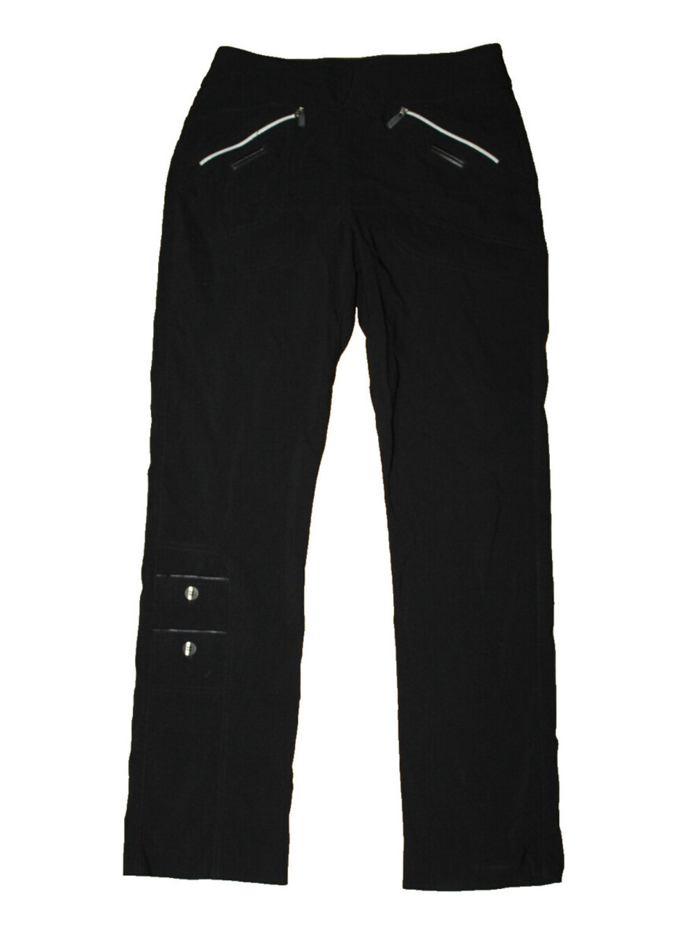 Jamie Sadock Women Size 8 x 30 Black Straight Leg Tech Pants Zipper Pockets Golf